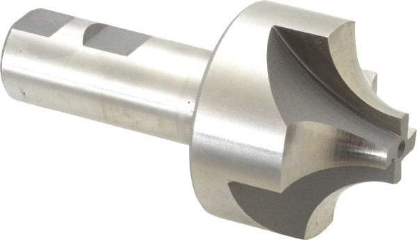 Hertel - 3/4" Radius, 2-1/4" Mill Diam, 4 Flute High Speed Steel Corner Rounding End Mill - Single End, Uncoated, 4-5/16" OAL, 1" Shank Diam - Exact Tool & Supply