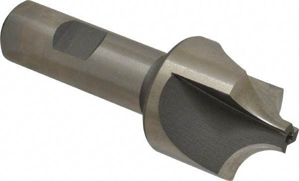 Hertel - 1/2" Radius, 1-3/8" Mill Diam, 3 Flute High Speed Steel Corner Rounding End Mill - Single End, Uncoated, 3-3/4" OAL, 3/4" Shank Diam - Exact Tool & Supply