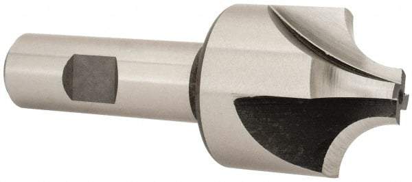 Hertel - 1/2" Radius, 1-1/2" Mill Diam, 4 Flute High Speed Steel Corner Rounding End Mill - Single End, Uncoated, 3-7/8" OAL, 3/4" Shank Diam - Exact Tool & Supply