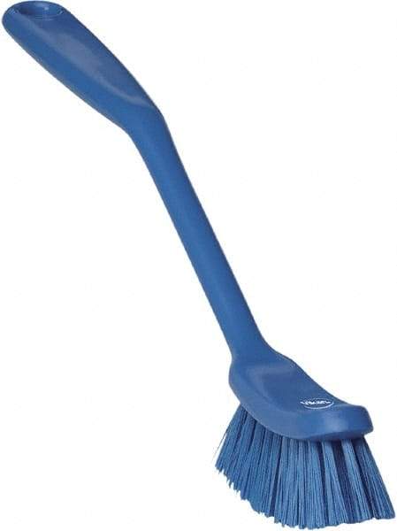 Vikan - 1" Bristle Length, Polyester Food Service Brush - 2-7/8" Long x 1" Wide Head, 11" OAL, Blue, Polypropylene Block - Exact Tool & Supply