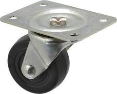 Shepherd - 2-1/2" Diam x 1-1/8" Wide x 3-1/4" OAH Top Plate Mount Swivel Caster - Hard Rubber, 175 Lb Capacity, Nylon Bearing, 2-3/4 x 3-7/8" Plate - Exact Tool & Supply