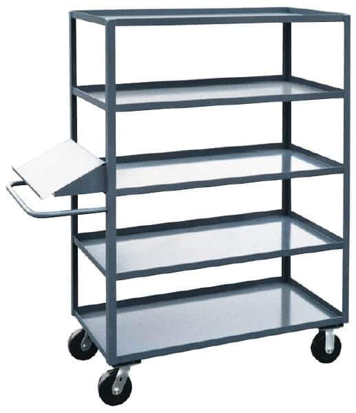 Jamco - 3,000 Lb Capacity, 24" Wide x 36" Long x 68" High Order Picking Cart - 5 Shelf, Steel - Exact Tool & Supply