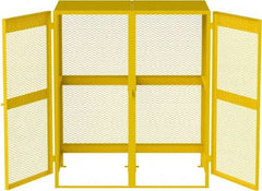 Jamco - Gas Cylinder Storage Cabinet - Steel, 60" Wide x 38" Deep x 70" High, Safety Yellow - Exact Tool & Supply