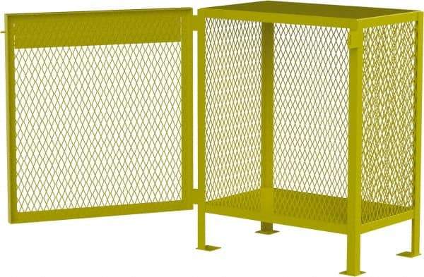 Jamco - 1 Shelf Gas Cylinder Storage Cabinet - Steel, 18" Wide x 30" Deep x 35" High, Safety Yellow - Exact Tool & Supply