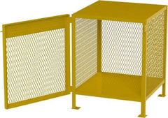 Jamco - 1 Shelf Gas Cylinder Storage Cabinet - Steel, 30" Wide x 30" Deep x 35" High, Safety Yellow - Exact Tool & Supply