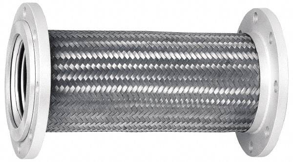 Mason Ind. - 8" Pipe, Braided Stainless Steel Single Arch Hose Pipe Expansion Joint - 24" Long, 180 Max psi, Flanged - Exact Tool & Supply