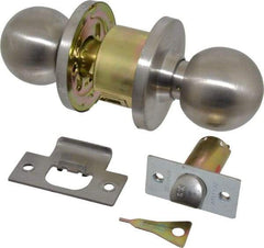 Master Lock - Up to 1-3/4" Door Thickness, Brushed Chrome Passage Knob Lockset - 2-3/4" Back Set, Keyless Cylinder - Exact Tool & Supply