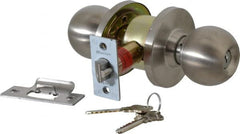 Master Lock - Up to 1-3/4" Door Thickness, Brushed Chrome Classroom Knob Lockset - Exact Tool & Supply