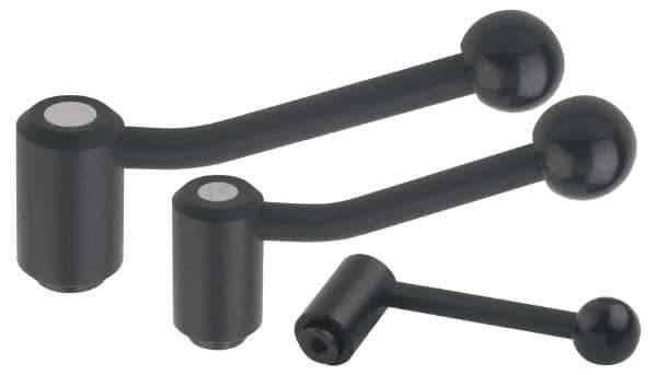 KIPP - M12 x 1.75, 1.1" Hub Diam, Steel Heavy Duty Adjustable Tension Lever with Internal Thread - 4.37" OAL, 1.65" High, 0.67" Hole Depth - Exact Tool & Supply