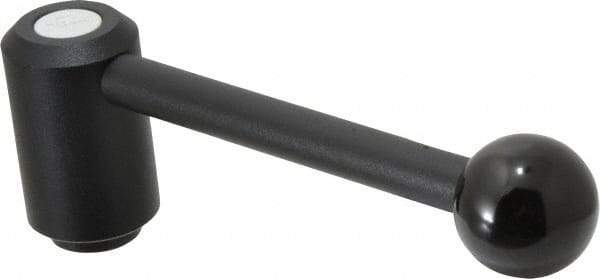 KIPP - 1/2-13, 1.3" Hub Diam, Steel Heavy Duty Adjustable Tension Lever with Internal Thread - 5.3" OAL, 1.85" High, 0.91" Hole Depth - Exact Tool & Supply