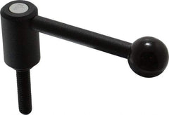 KIPP - 3/8-16, 0.94" Hub Diam, Steel Threaded Stud Adjustable Tension Lever with 0° Handle - 1.57" Stud Length, 3.62" OAL, 1.46" High - Exact Tool & Supply