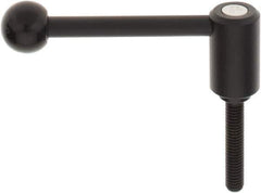KIPP - 3/8-16, 0.94" Hub Diam, Steel Threaded Stud Adjustable Tension Lever with 0° Handle - 1.97" Stud Length, 3.62" OAL, 1.46" High - Exact Tool & Supply