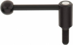 KIPP - 1/2-13, 0.94" Hub Diam, Steel Threaded Stud Adjustable Tension Lever with 0° Handle - 1.18" Stud Length, 3.62" OAL, 1.46" High - Exact Tool & Supply