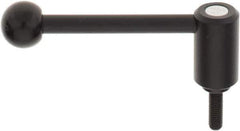 KIPP - M8 x 1.25, 0.94" Hub Diam, Steel Threaded Stud Adjustable Tension Lever with 0° Handle - 0.98" Stud Length, 3.62" OAL, 1.46" High - Exact Tool & Supply