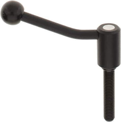 KIPP - M12 x 1.75, 0.94" Hub Diam, Steel Threaded Stud Adjustable Tension Lever with 20° Handle - 2.36" Stud Length, 3.46" OAL, 2.3" High - Exact Tool & Supply