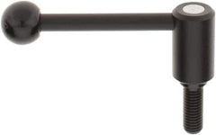 KIPP - M12 x 1.75, 0.94" Hub Diam, Steel Threaded Stud Adjustable Tension Lever with 0° Handle - 1.18" Stud Length, 3.62" OAL, 1.46" High - Exact Tool & Supply