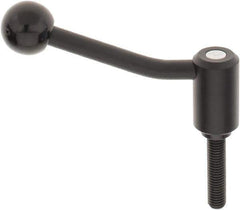 KIPP - M12 x 1.75, 1.1" Hub Diam, Steel Threaded Stud Adjustable Tension Lever with 20° Handle - 1.97" Stud Length, 4.17" OAL, 2.7" High - Exact Tool & Supply