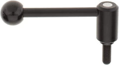 KIPP - M12 x 1.75, 1.1" Hub Diam, Steel Threaded Stud Adjustable Tension Lever with 0° Handle - 1.18" Stud Length, 4.37" OAL, 1.65" High - Exact Tool & Supply