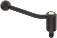 KIPP - 5/8-11, 1.3" Hub Diam, Steel Threaded Stud Adjustable Tension Lever with 20° Handle - 0.78" Stud Length, 5.06" OAL, 3.19" High - Exact Tool & Supply