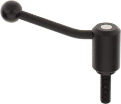 KIPP - M16 x 2.0, 1.61" Hub Diam, Steel Threaded Stud Adjustable Tension Lever with 20° Handle - 1.97" Stud Length, 5.06" OAL, 3.52" High - Exact Tool & Supply