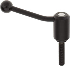 KIPP - M16 x 2.0, 1.61" Hub Diam, Steel Threaded Stud Adjustable Tension Lever with 20° Handle - 2-3/4" Stud Length, 5.06" OAL, 3.52" High - Exact Tool & Supply