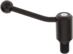 KIPP - M24 x 3.0, 1.61" Hub Diam, Steel Threaded Stud Adjustable Tension Lever with 20° Handle - 1.18" Stud Length, 5.06" OAL, 3.52" High - Exact Tool & Supply