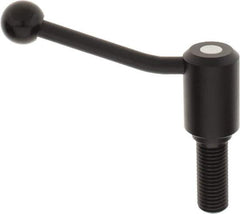 KIPP - M24 x 3.0, 1.61" Hub Diam, Steel Threaded Stud Adjustable Tension Lever with 20° Handle - 2.36" Stud Length, 5.06" OAL, 3.52" High - Exact Tool & Supply