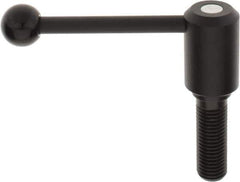 KIPP - M24 x 3.0, 1.61" Hub Diam, Steel Threaded Stud Adjustable Tension Lever with 0° Handle - 2-3/4" Stud Length, 5.3" OAL, 2.22" High - Exact Tool & Supply