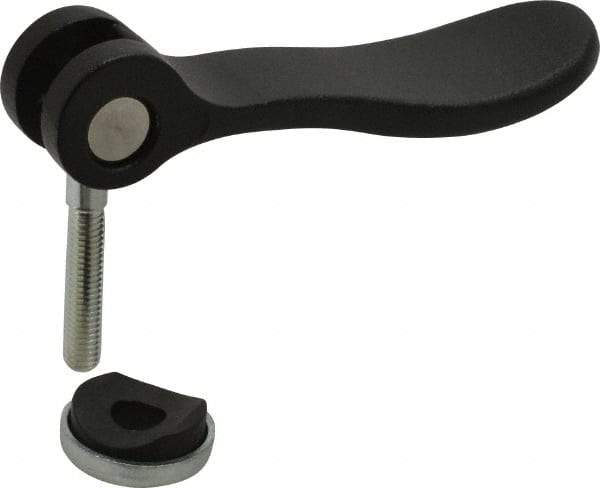 KIPP - #10-32, 0.59" Hub Diam, Black Powder Coat Cast Aluminum Adjustable Clamping Handle - 0.78" Stud Length - Exact Tool & Supply