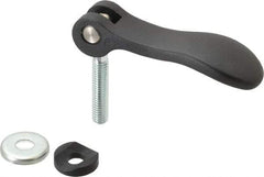 KIPP - 3/8-16, 0.94" Hub Diam, Black Powder Coat Cast Aluminum Adjustable Clamping Handle - 1.57" Stud Length - Exact Tool & Supply