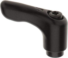 KIPP - M3 x 0.5, 13mm Hub Diam, Zinc Die Cast (Steel Components) Tapped Insert Adjustable Clamping Handle - 47mm OAL, 31mm High, 9mm Hole Depth - Exact Tool & Supply