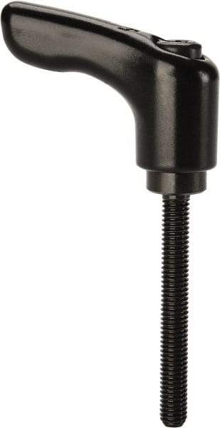 KIPP - #10-32, 0.55" Hub Diam, Zinc Die Cast (Steel Components) Threaded Stud Adjustable Clamping Handle - 1.57" Stud Length, 1.85" OAL, 1.22" High - Exact Tool & Supply