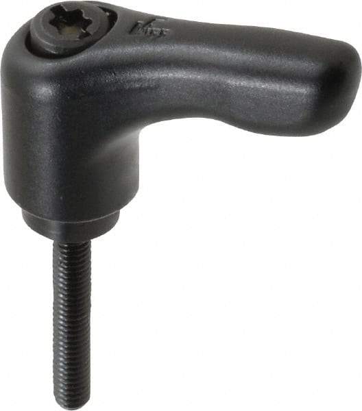 KIPP - M4 x 0.7, 13mm Hub Diam, Zinc Die Cast (Steel Components) Threaded Stud Adjustable Clamping Handle - 25mm Stud Length, 47mm OAL, 31mm High - Exact Tool & Supply