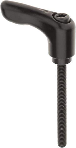 KIPP - M5 x 0.8, 13mm Hub Diam, Zinc Die Cast (Steel Components) Threaded Stud Adjustable Clamping Handle - 50mm Stud Length, 47mm OAL, 31mm High - Exact Tool & Supply