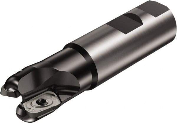 Sandvik Coromant - 1-1/2" Cut Diam, 18mm Max Depth of Cut, 1-1/2" Shank Diam, 6.31" OAL, Indexable Square Shoulder End Mill - Multiple Insert Styles, Weldon Shank, 90° Lead Angle, Through Coolant, Series CoroMill 790 - Exact Tool & Supply