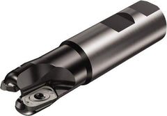 Sandvik Coromant - 1" Cut Diam, 12mm Max Depth of Cut, 1" Shank Diam, 4" OAL, Indexable Square Shoulder End Mill - Multiple Insert Styles, Weldon Shank, 90° Lead Angle, Through Coolant, Series CoroMill 790 - Exact Tool & Supply