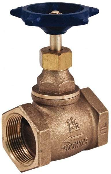 Legend Valve - 1" Pipe, FNPT Ends, Brass Rising Stem Globe Valve - Bronze Disc, Bolted Bonnet, 200 psi WOG, 125 psi WSP, Class 125 - Exact Tool & Supply