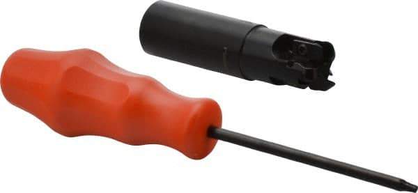 Kennametal - 1" Cutting Diam, 1" Shank Diam, 1" Max Depth of Cut, Straight Shank Indexable Copy End Mill - 3 Inserts, RP.. 32.. Insert, KIPR Toolholder, Through Coolant - Exact Tool & Supply