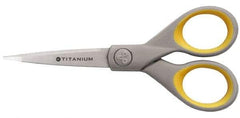 Clauss - 2" LOC, 5" OAL Titanium Standard Scissors - Ambidextrous, Straight Handle, For General Purpose Use - Exact Tool & Supply