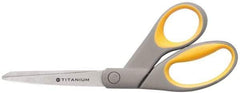 Clauss - 3-1/4" LOC, 8" OAL Titanium Standard Shears - Ambidextrous, Straight Handle, For General Purpose Use - Exact Tool & Supply