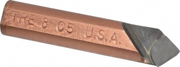 Made in USA - 1/2 x 1/2" Shank, Round Shank Boring Single Point Tool Bit - TRE-8, Grade C5 - Exact Tool & Supply