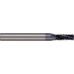 Micro 100 - M5 X 0.8 Internal/External 0.8mm Pitch 6mm Shank 3-Flute Solid Carbide Helical Flute Thread Mill - Exact Tool & Supply