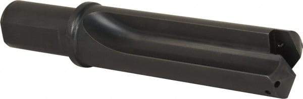 Allied Machine and Engineering - Series 4, 1-29/32 to 2-9/16" Diam, 1-1/2" Diam Straight Shank with Flange, Straight Flute Spade Drill - 5-1/8" Max Depth, 7-1/4" Body Length, 9-3/4" OAL, Short Length, Through Coolant - Exact Tool & Supply