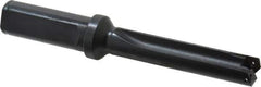 Allied Machine and Engineering - Series 0.5, 39/64 to 11/16" Diam, 3/4" Diam Straight Shank with Flange, Straight Flute Spade Drill - 2-1/2" Max Depth, 3-47/64" Body Length, 5-21/32" OAL, Standard Length, Through Coolant - Exact Tool & Supply