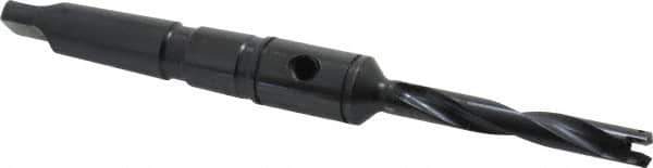 Allied Machine and Engineering - Series Y, 3/8 to 27/64" Diam, 2MT Taper Shank, Helical Flute Spade Drill - 2-3/8" Max Depth, 4-19/32" Body Length, 7-7/16" OAL, Standard Length, Through Coolant - Exact Tool & Supply