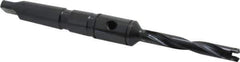 Allied Machine and Engineering - Series Y, 3/8 to 27/64" Diam, 2MT Taper Shank, Helical Flute Spade Drill - 2-3/8" Max Depth, 4-19/32" Body Length, 7-7/16" OAL, Standard Length, Through Coolant - Exact Tool & Supply