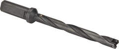 Allied Machine and Engineering - Series 0, 33/64 to 11/16" Diam, 3/4" Diam Straight Shank with Flange, Helical Flute Spade Drill - 4-1/2" Max Depth, 5-47/64" Body Length, 7-21/32" OAL, Extended Length, Through Coolant - Exact Tool & Supply
