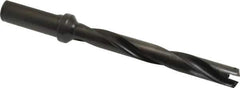 Allied Machine and Engineering - Series 0.5, 39/64 to 11/16" Diam, 3/4" Diam Straight Shank with Flange, Helical Flute Spade Drill - 4-1/2" Max Depth, 5-47/64" Body Length, 7-21/32" OAL, Extended Length, Through Coolant - Exact Tool & Supply