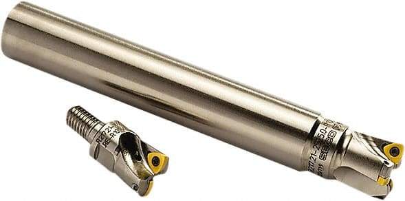 Seco - 1-1/4" Cut Diam, 0.04" Max Depth, 1-1/4" Shank Diam, Cylindrical Shank Indexable High-Feed End Mill - Screw Holding Method, R217.21 Toolholder, Through Coolant - Exact Tool & Supply