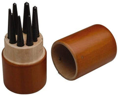 SPI - 8 Piece, 1/16 to 7/32", Center Punch Set - Round Shank, Comes in Custom Wood Case - Exact Tool & Supply